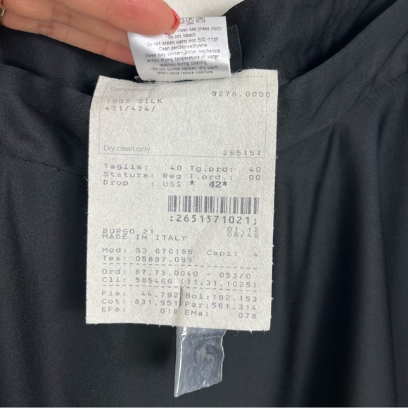 Giorgio Armani Borgo 21 S.P.A Knee Length Black Circle Skirt 100% Silk Size 40 - Picture 10 of 13